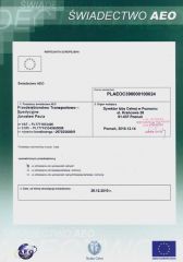 Świadectwo AEO – certyfikat bezpieczeństwa